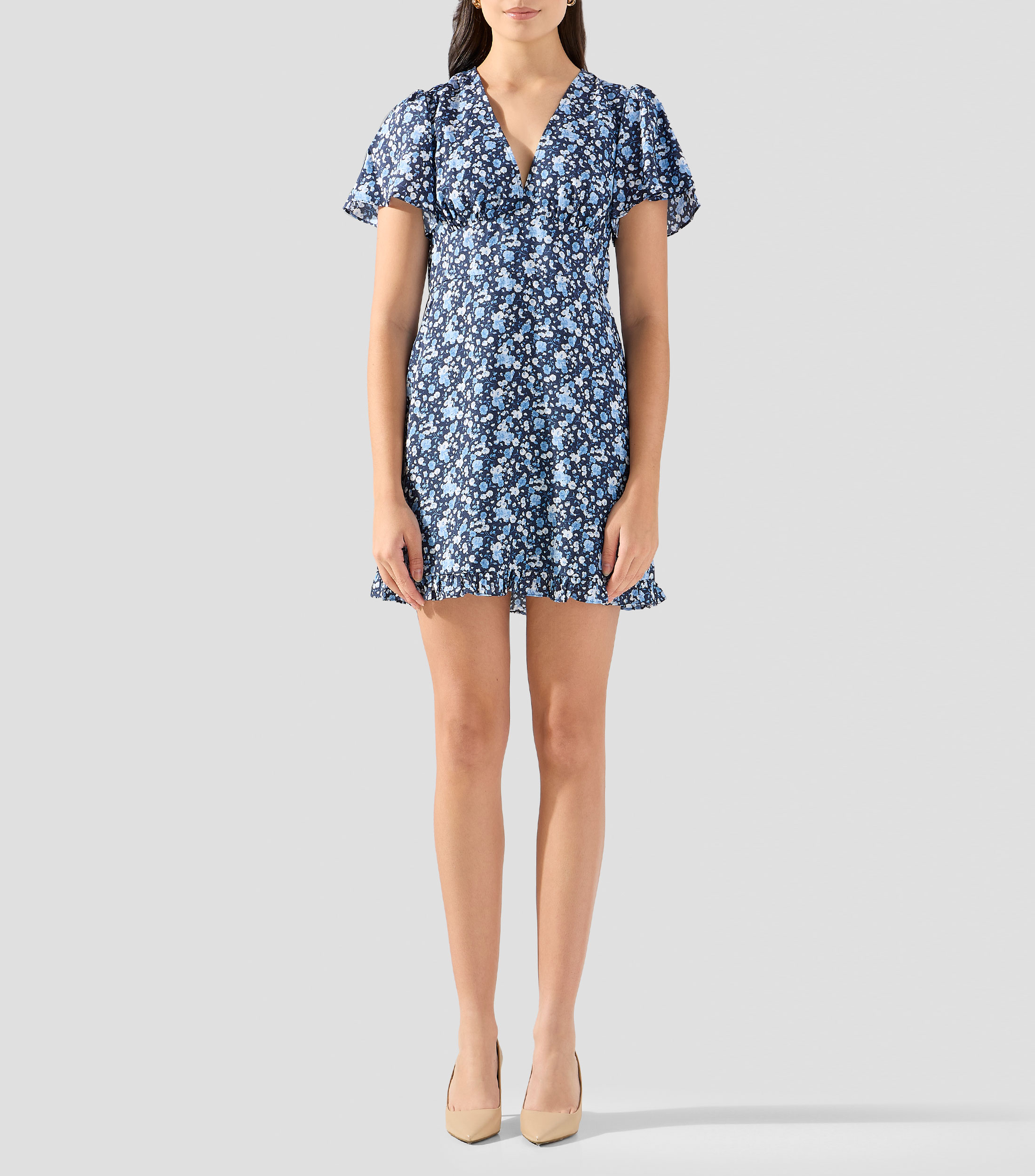 Vestido corto estampado Mujer